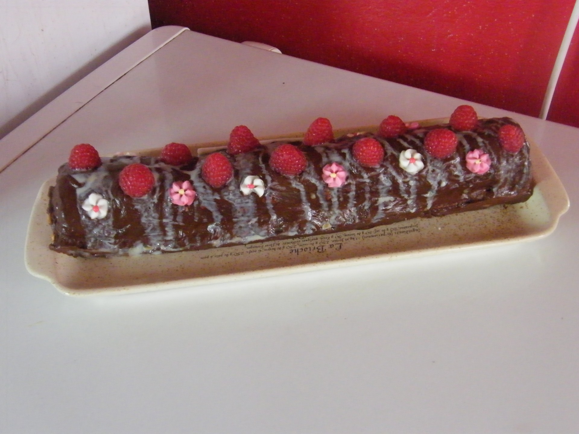 Bûche choco framboise